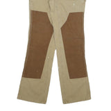DICKIES Womens Cotton Blend Beige & Brown Regular Straight Trousers W27 L30