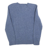 POLO RALPH LAUREN Womens Blue Plain Wool Pullover V-Neck Basic Knit S Classic