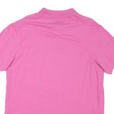 CHAPS Mens Pink Short Sleeve Plain L Polo Shirt Cotton Blend Casual Basic