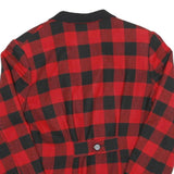 Womens Red & Black Check Button Jacket M Cotton Blend Classic Retro Style