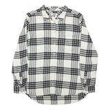 TOMMY HILFIGER Mens White & Black Check Shirt M Cotton Blend Stylish Casual