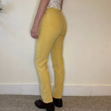 Roccobarocco Trousers - 28W UK 8 Yellow Cotton