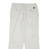 DOCKERS Mens Cotton Blend White Regular Fit Straight Trousers W32 L29 Casual