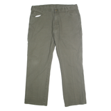 DICKIES Mens Jeans Beige Regular Straight Denim W36 L30 Cotton Blend Zip