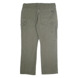 DICKIES Mens Jeans Beige Regular Straight Denim W36 L30 Cotton Blend Zip