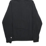 CHAMPION Mens Black Pullover Hoodie S Cotton Blend Zip Pocket Logo