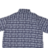 PALM BEACH Mens Blue & White Pattern Cotton Blend Shirt XL Casual Summerwear