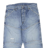 G-STAR Mens Denim Blue Casual Shorts M W32 Cotton Blend Relaxed Fit