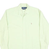 RALPH LAUREN Mens Light Green Plain Shirt L Cotton Classic Button Down Long