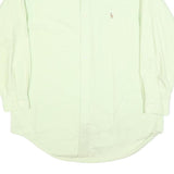 RALPH LAUREN Mens Light Green Plain Shirt L Cotton Classic Button Down Long