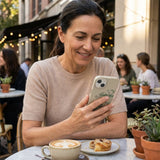 London Fog Brunch iPhone 14 Case - Lifestyle photo showing phone case in use