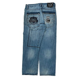 Coogi Wide Leg Graphic Jeans - 33W 31L Blue Denim