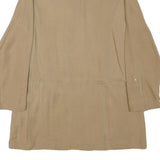 ZARA Womens Beige Cotton Blend Jacket S Plain Lightweight Zip Fastening