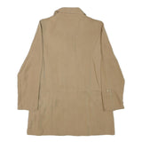 ZARA Womens Beige Cotton Blend Jacket S Plain Lightweight Zip Fastening