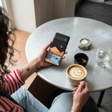 Black Night Trails Google Pixel 6 Case - Lifestyle photo showing phone case in use
