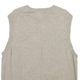 CHAPS Mens Beige Cotton Blend Plain V Neck Basic Knit XL Sleeveless Jumper Vest