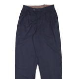 Mens Relaxed Navy Blue Polyester Blend Trousers Zip Closure W26 L30 Casual Smart