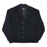 GARANTI Mens Black Button Jacket L Polyester Blend Plain Button Closure