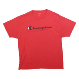 CHAMPION Mens Red Graphic T-Shirt XL Short Sleeve Crew Neck Logo Print