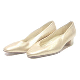 POLLINI Womens Low Heel Court Shoes Gold Polyester UK 5 Stylish Comfortable