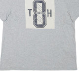 TOMMY HILFIGER Mens Grey Graphic T-Shirt M Short Sleeve Crew Neck Casual
