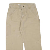 CARHARTT Mens Cotton Blend Beige Regular Straight Leg Trousers W32 L26 Casual