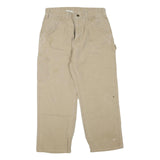 CARHARTT Mens Cotton Blend Beige Regular Straight Leg Trousers W32 L26 Casual
