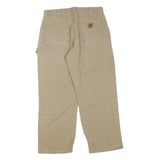CARHARTT Mens Cotton Blend Beige Regular Straight Leg Trousers W32 L26 Casual