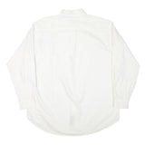 NAUTICA Mens White Plain Cotton Blend Shirt XL Button Down Collar Long Sleeve