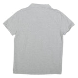 POLO RALPH LAUREN Mens Grey Short Sleeve Plain L Cotton Blend Polo Shirt
