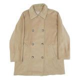 MARELLA Womens Beige Wool Button Jacket UK 8 Classic Plain Double-Breasted