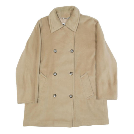 MARELLA Womens Beige Wool Button Jacket UK 8 Classic Plain Double-Breasted