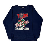 Made In USa 1987 World Series Champions Champion Mlb Sweatshirt - Large Navy Acrylic Blend