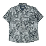 Rivers Graphic Hawaiian Shirt - XL Black & White Cotton