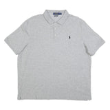 POLO RALPH LAUREN Mens Grey Short Sleeve Plain XL Cotton Blend Polo Shirt