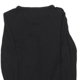 GERARD DAREL Womens Black Cotton Blend Basic Top Long Sleeve Round Neck S