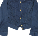 G-STAR Womens Blue Cotton Blend Denim Jacket L Button Closure Classic Fit