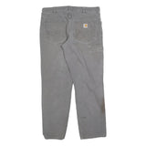 CARHARTT Mens Cotton Blend Grey Regular Straight Trousers W36 L32 Workwear