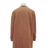 Mens Brown Button Cotton Blend Classic Jacket L Plain Button Closure