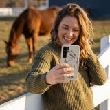 London Fog Equine Samsung Galaxy S25 Case - Lifestyle photo showing phone case in use