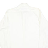 MANHATTEN Mens White Cotton Blend Shirt M Classic Fit Long Sleeve Button Shirt