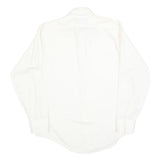 MANHATTEN Mens White Cotton Blend Shirt M Classic Fit Long Sleeve Button Shirt