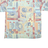 MODE MONSIEUR Mens Blue Beige Pattern Shirt XL Casual Short Sleeve Summer Style