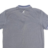KANGOL Mens Blue Polo Shirt L Cotton Blend Zip Collar Short Sleeve Casual