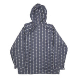 JENNI Womens Blue Patterned Zip Hoodie L Cotton Blend Casual Everyday Wear