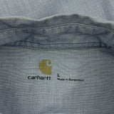 Carhartt Short Sleeve Shirt - Large Blue Cotton