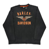 Motorcycles Harley Davidson Graphic Long Sleeve T-Shirt - XL Black Cotton