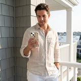 Seashell Golf Time iPhone 15 Pro Case - Lifestyle photo showing phone case in use