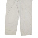 CARHARTT Mens Relaxed Beige Cotton Blend Zip Trousers W36 L28 Casual Workwear