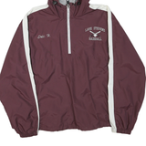 HOLLOWAY Mens Maroon & White Lake Stevens Baseball Zip Jacket L Polyester